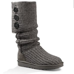 UGG® Classic Cardy Button Detailed Knit Boots